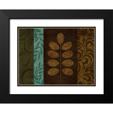 Pressed Leaves II Black Modern Wood Framed Art Print with Double Matting by Emery, Kristin