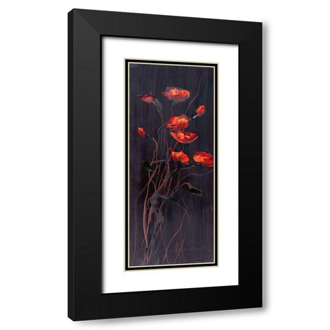Poppies Trip1 Black Modern Wood Framed Art Print with Double Matting by Kruk