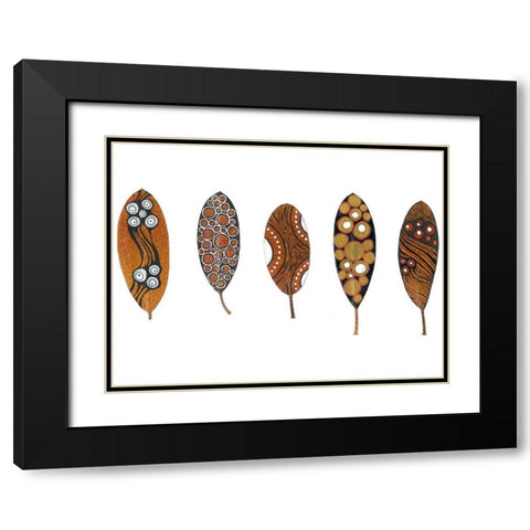 Tribal Feather 5 Black Modern Wood Framed Art Print with Double Matting by Rupe, Kim