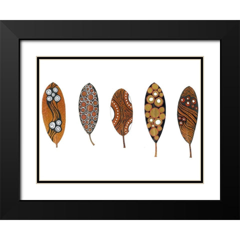 Tribal Feather 5 Black Modern Wood Framed Art Print with Double Matting by Rupe, Kim