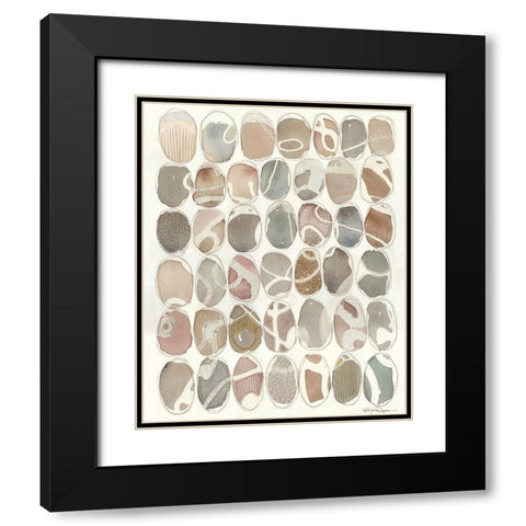 Painted Rock Black Modern Wood Framed Art Print with Double Matting by Rupe, Kim