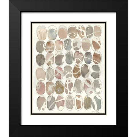 Painted Rock Black Modern Wood Framed Art Print with Double Matting by Rupe, Kim