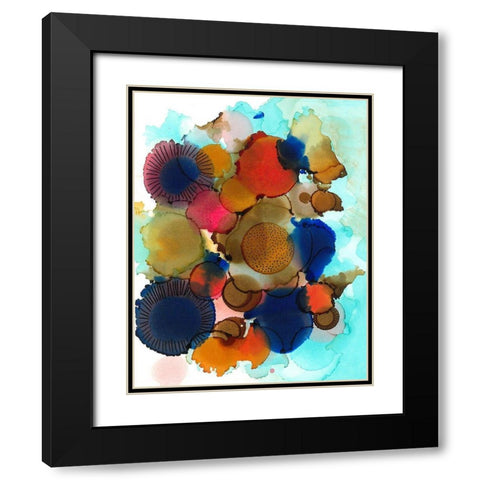 Crowded Spheres 3 Black Modern Wood Framed Art Print with Double Matting by Rupe, Kim