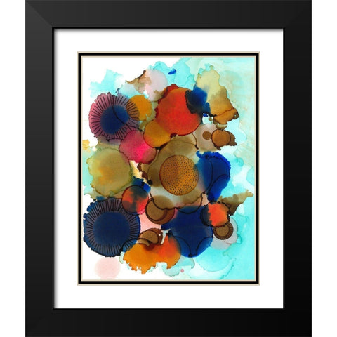 Crowded Spheres 3 Black Modern Wood Framed Art Print with Double Matting by Rupe, Kim