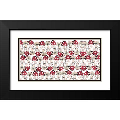 Crowd Of Mushrooms 1 Black Modern Wood Framed Art Print with Double Matting by Elizabeth, Sara