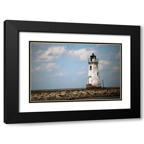 Lighthouse Black Modern Wood Framed Art Print with Double Matting by Colberg, Lisa