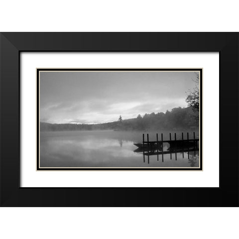 On The Dock BW Black Modern Wood Framed Art Print with Double Matting by Grey, Jace