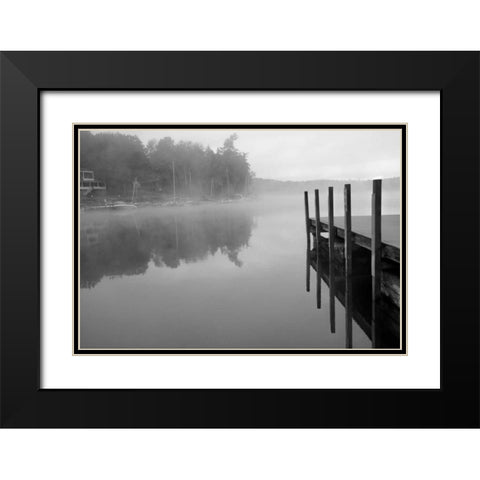 Stillness BW Black Modern Wood Framed Art Print with Double Matting by Grey, Jace