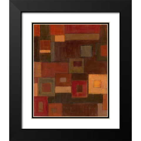Patchwork II Black Modern Wood Framed Art Print with Double Matting by Davey, Linda
