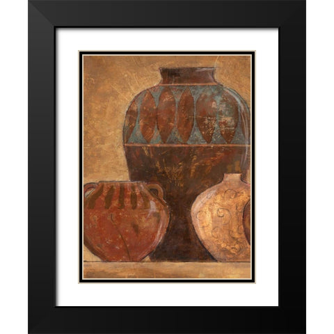 Pots II Black Modern Wood Framed Art Print with Double Matting by Davey, Linda