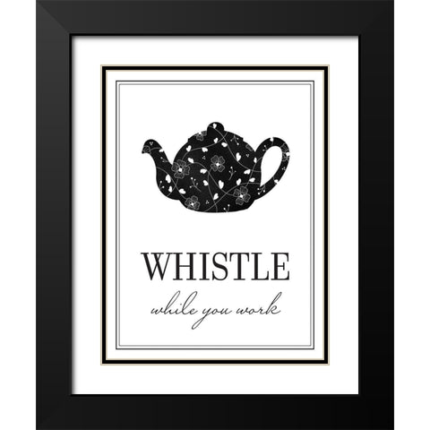 Whistle While You Work Black Modern Wood Framed Art Print with Double Matting by McFarland, Leslie