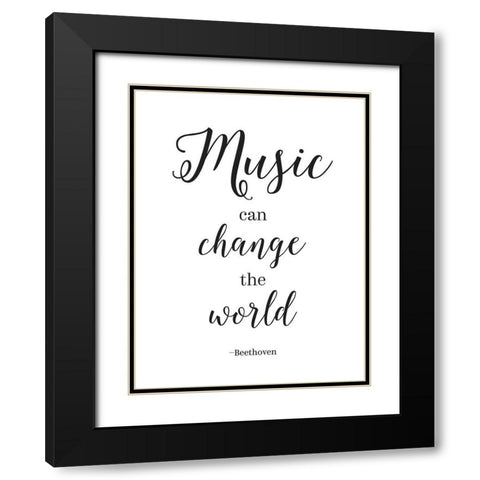 Music Can Change  the World Black Modern Wood Framed Art Print with Double Matting by McFarland, Leslie