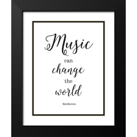 Music Can Change  the World Black Modern Wood Framed Art Print with Double Matting by McFarland, Leslie