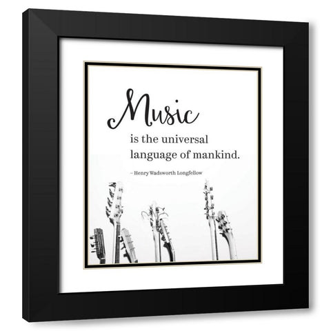 Music Universal Language Black Modern Wood Framed Art Print with Double Matting by McFarland, Leslie