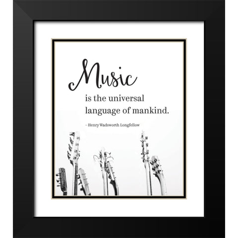 Music Universal Language Black Modern Wood Framed Art Print with Double Matting by McFarland, Leslie