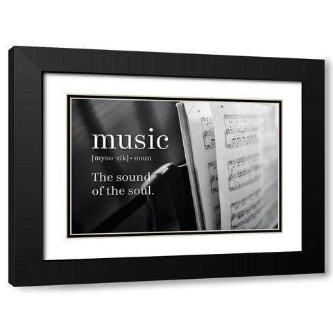 Music Sound of Soul Black Modern Wood Framed Art Print with Double Matting by McFarland, Leslie