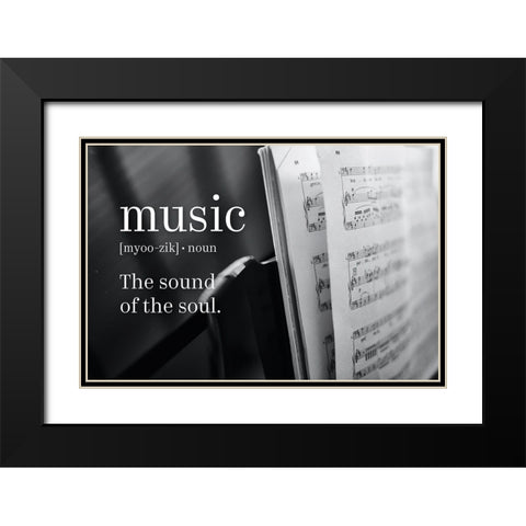 Music Sound of Soul Black Modern Wood Framed Art Print with Double Matting by McFarland, Leslie