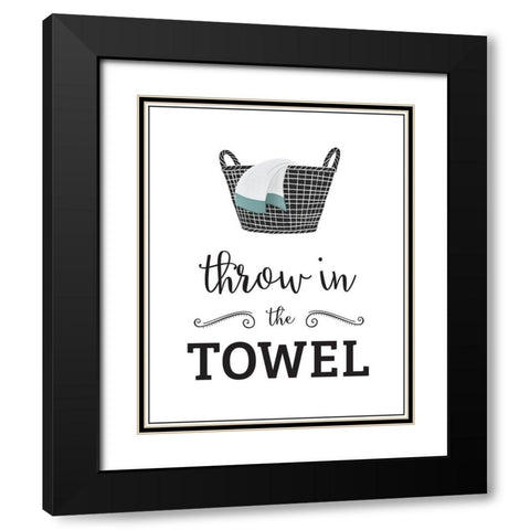 Throw in Towel Black Modern Wood Framed Art Print with Double Matting by McFarland, Leslie