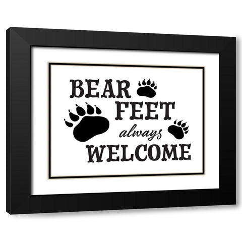 Bear Feet Black Modern Wood Framed Art Print with Double Matting by McFarland, Leslie