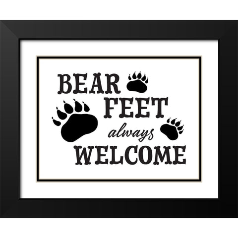 Bear Feet Black Modern Wood Framed Art Print with Double Matting by McFarland, Leslie