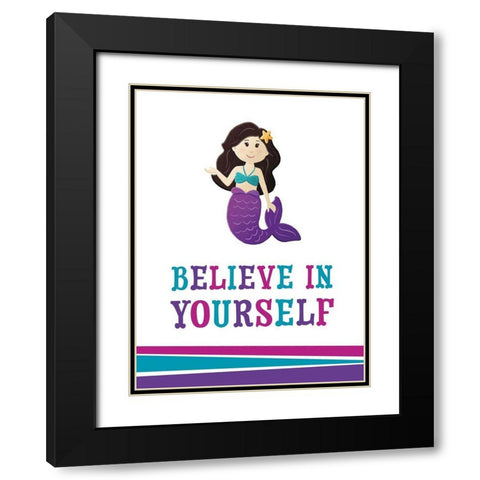 Believe In Yourself Black Modern Wood Framed Art Print with Double Matting by McFarland, Leslie