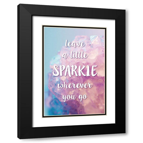 Leave A Little Sparkle Black Modern Wood Framed Art Print with Double Matting by McFarland, Leslie