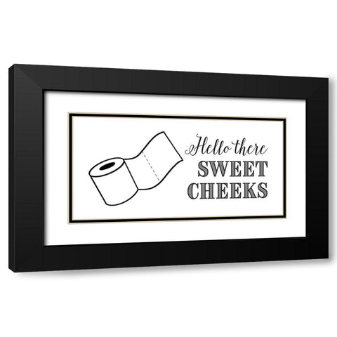 Hello There Sweet Cheeks Black Modern Wood Framed Art Print with Double Matting by McFarland, Leslie