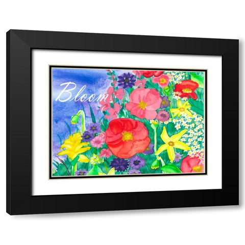 Fresh Flowers Black Modern Wood Framed Art Print with Double Matting by Korsgaden, Laurie
