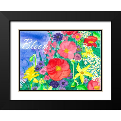Fresh Flowers Black Modern Wood Framed Art Print with Double Matting by Korsgaden, Laurie