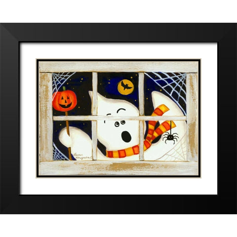 BOO Black Modern Wood Framed Art Print with Double Matting by Korsgaden, Laurie