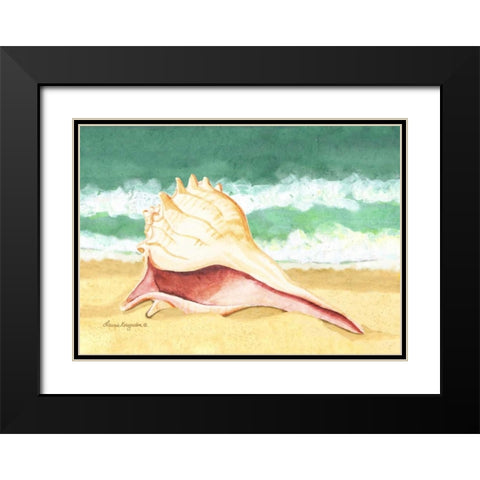Seashell I Black Modern Wood Framed Art Print with Double Matting by Korsgaden, Laurie