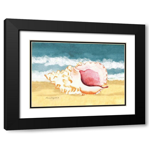 Seashell II Black Modern Wood Framed Art Print with Double Matting by Korsgaden, Laurie