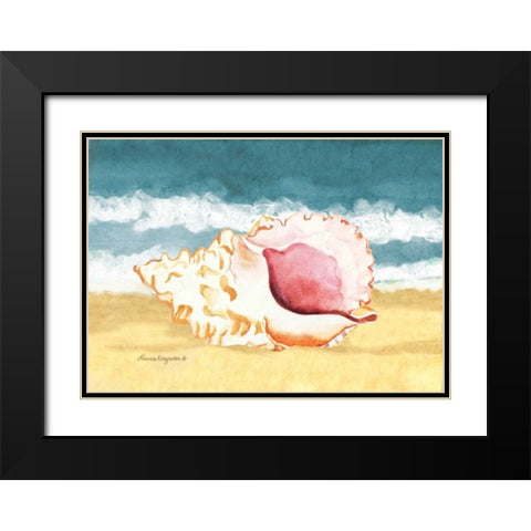 Seashell II Black Modern Wood Framed Art Print with Double Matting by Korsgaden, Laurie