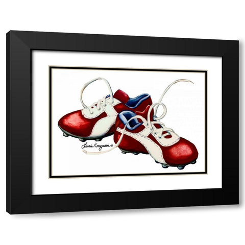 Cleats Black Modern Wood Framed Art Print with Double Matting by Korsgaden, Laurie