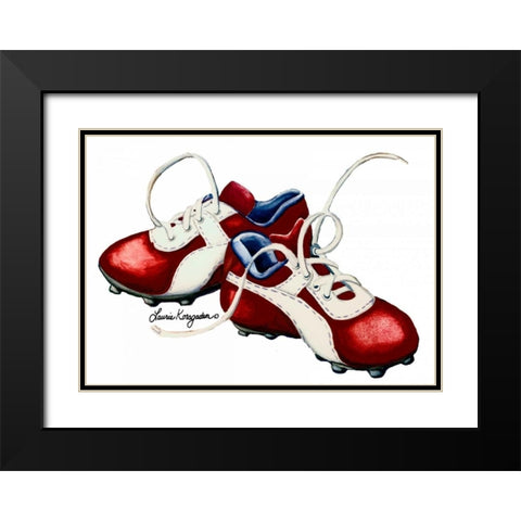 Cleats Black Modern Wood Framed Art Print with Double Matting by Korsgaden, Laurie