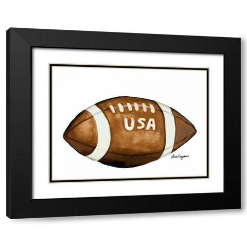 USA Football Black Modern Wood Framed Art Print with Double Matting by Korsgaden, Laurie