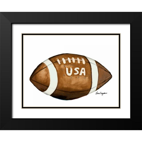 USA Football Black Modern Wood Framed Art Print with Double Matting by Korsgaden, Laurie