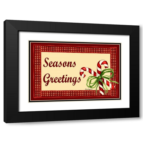 Seasons Greetings Black Modern Wood Framed Art Print with Double Matting by Korsgaden, Laurie