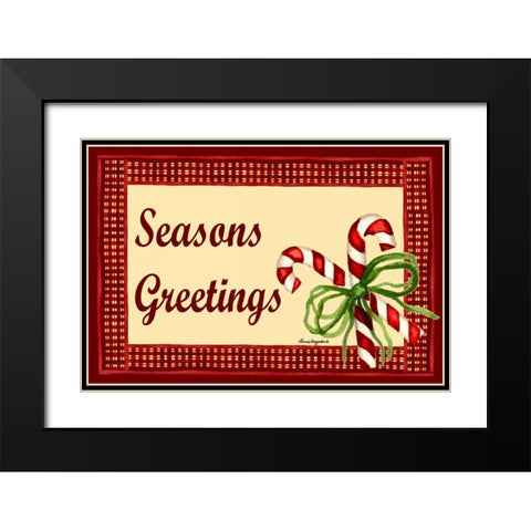 Seasons Greetings Black Modern Wood Framed Art Print with Double Matting by Korsgaden, Laurie