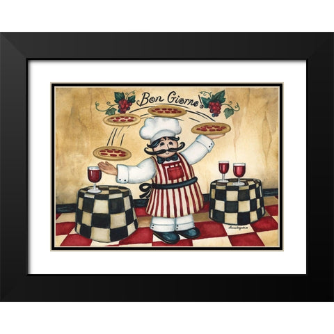 Chefs Black Modern Wood Framed Art Print with Double Matting by Korsgaden, Laurie