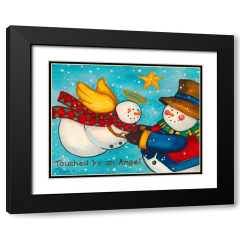 Touched by An Angel Black Modern Wood Framed Art Print with Double Matting by Korsgaden, Laurie
