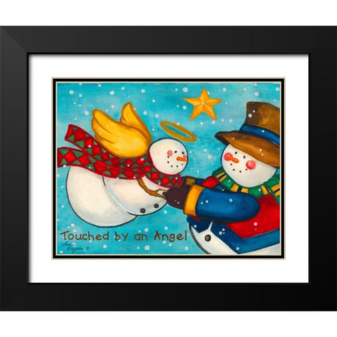 Touched by An Angel Black Modern Wood Framed Art Print with Double Matting by Korsgaden, Laurie