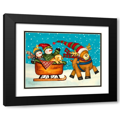 Festive Times Black Modern Wood Framed Art Print with Double Matting by Korsgaden, Laurie