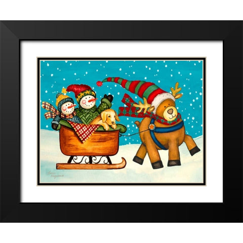 Festive Times Black Modern Wood Framed Art Print with Double Matting by Korsgaden, Laurie