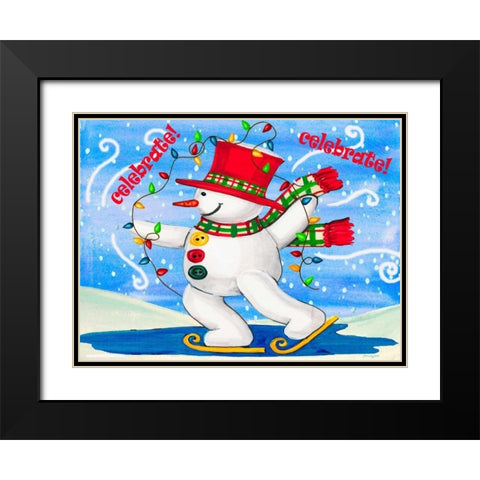 Celebrate Black Modern Wood Framed Art Print with Double Matting by Korsgaden, Laurie