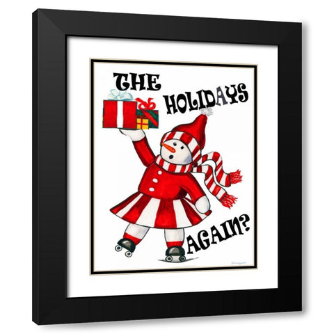 The Holidays Again Black Modern Wood Framed Art Print with Double Matting by Korsgaden, Laurie