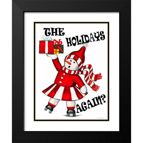 The Holidays Again Black Modern Wood Framed Art Print with Double Matting by Korsgaden, Laurie