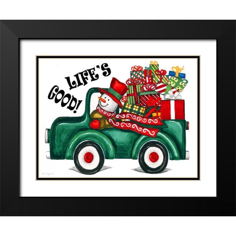 Lifes Good Black Modern Wood Framed Art Print with Double Matting by Korsgaden, Laurie