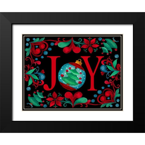 Joy Black Modern Wood Framed Art Print with Double Matting by Korsgaden, Laurie