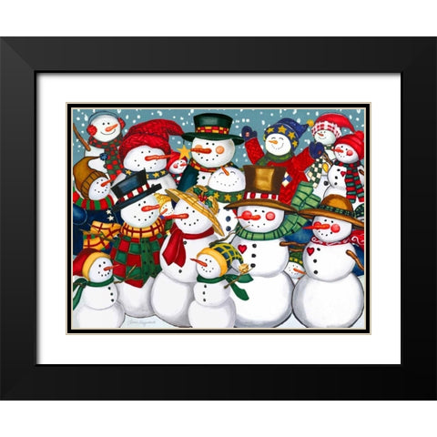Fa La La La La Black Modern Wood Framed Art Print with Double Matting by Korsgaden, Laurie